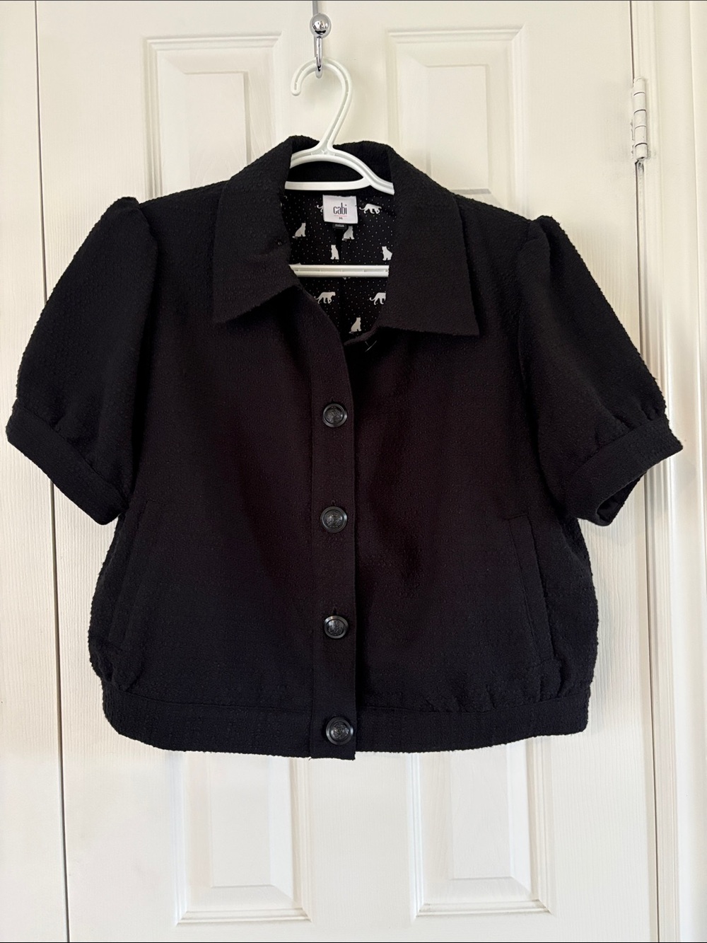 CAbi Black Short-Sleeve Blazer Jacket